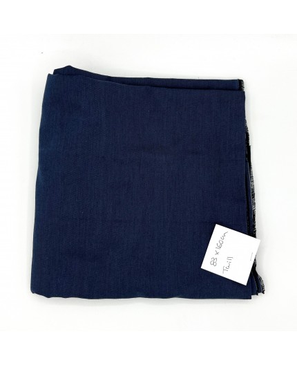 Coupon Twill de coton sergé noir et bleu - 83*160cm